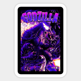 Retro Godzilla ROE 6 Sticker